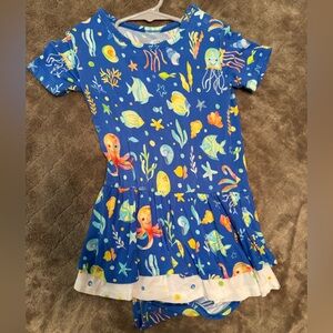 Bamboo Ocean Twirl dress 2T